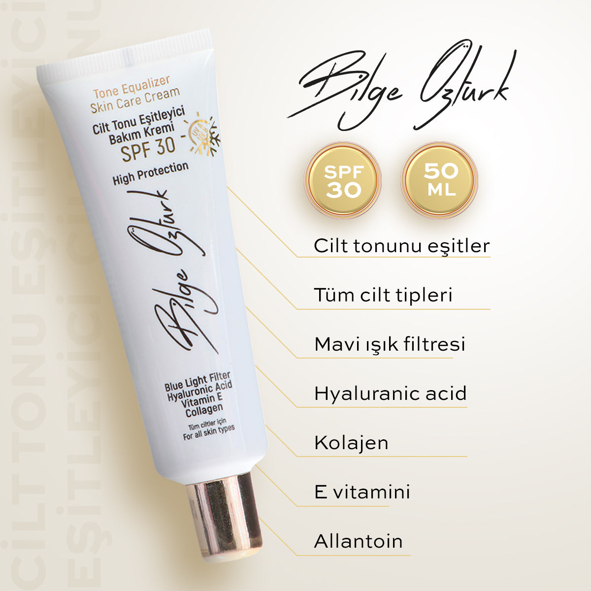 TON EŞİTLEYİCİ BAKIM KREMİ SPF30 50ML / TONE EQUALIZER SKIN CARE CREAM SPF30