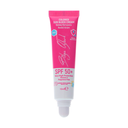 RENKLİ GÜNEŞ KORUYUCU KREM PEMBE GKF50+ 15ML / COLORED SUN BLOCK CREAM PINK SPF50+